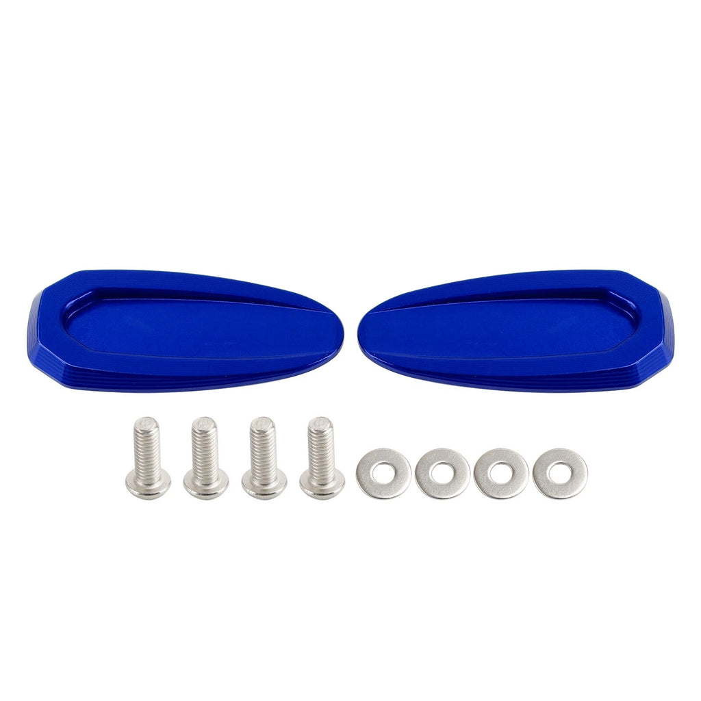 Blue mirror delete blanking block off plates for BMW S 1000 RR (2020–2023)