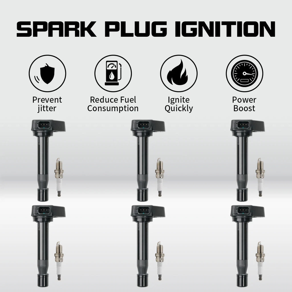 6X Ignition Coil + 6X Spark Plug for Honda Accord Odyssey V6 (1999–2010) UF242
