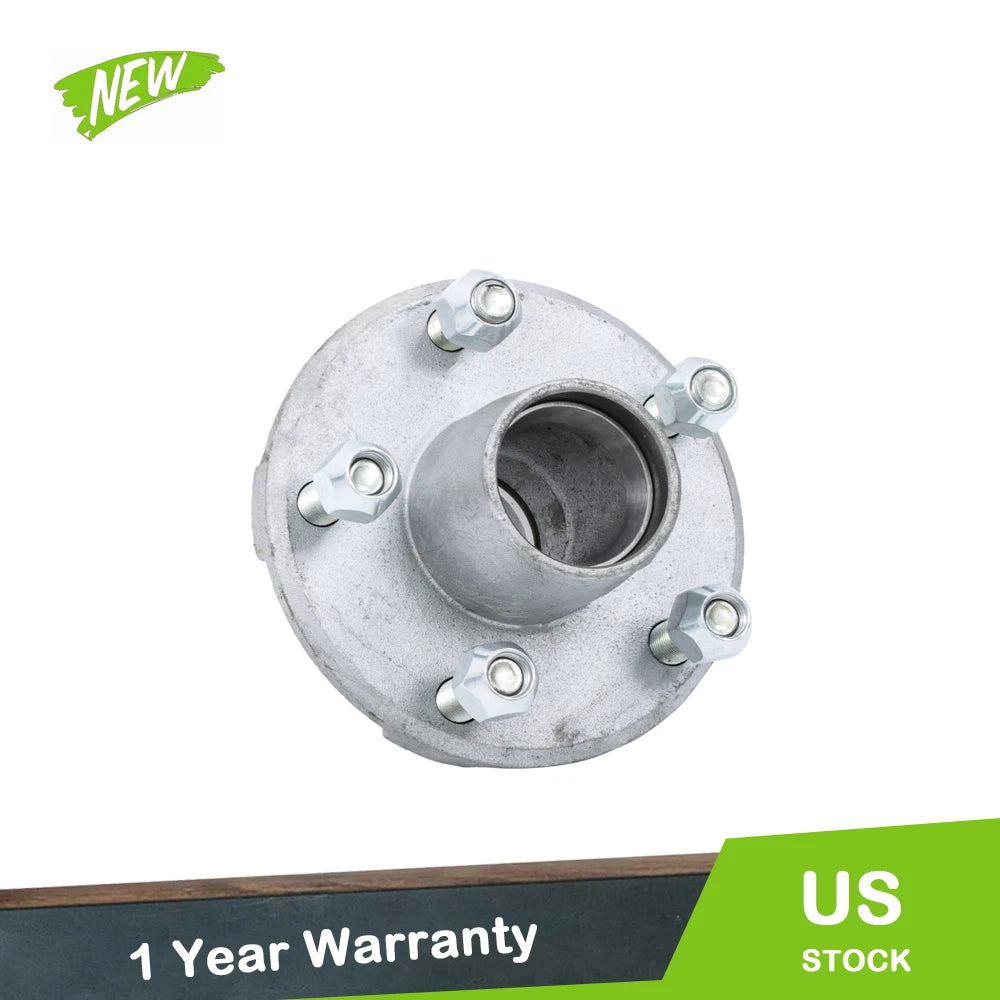 Set of 5 Galvanized Trailer Hubs for 2" Axles