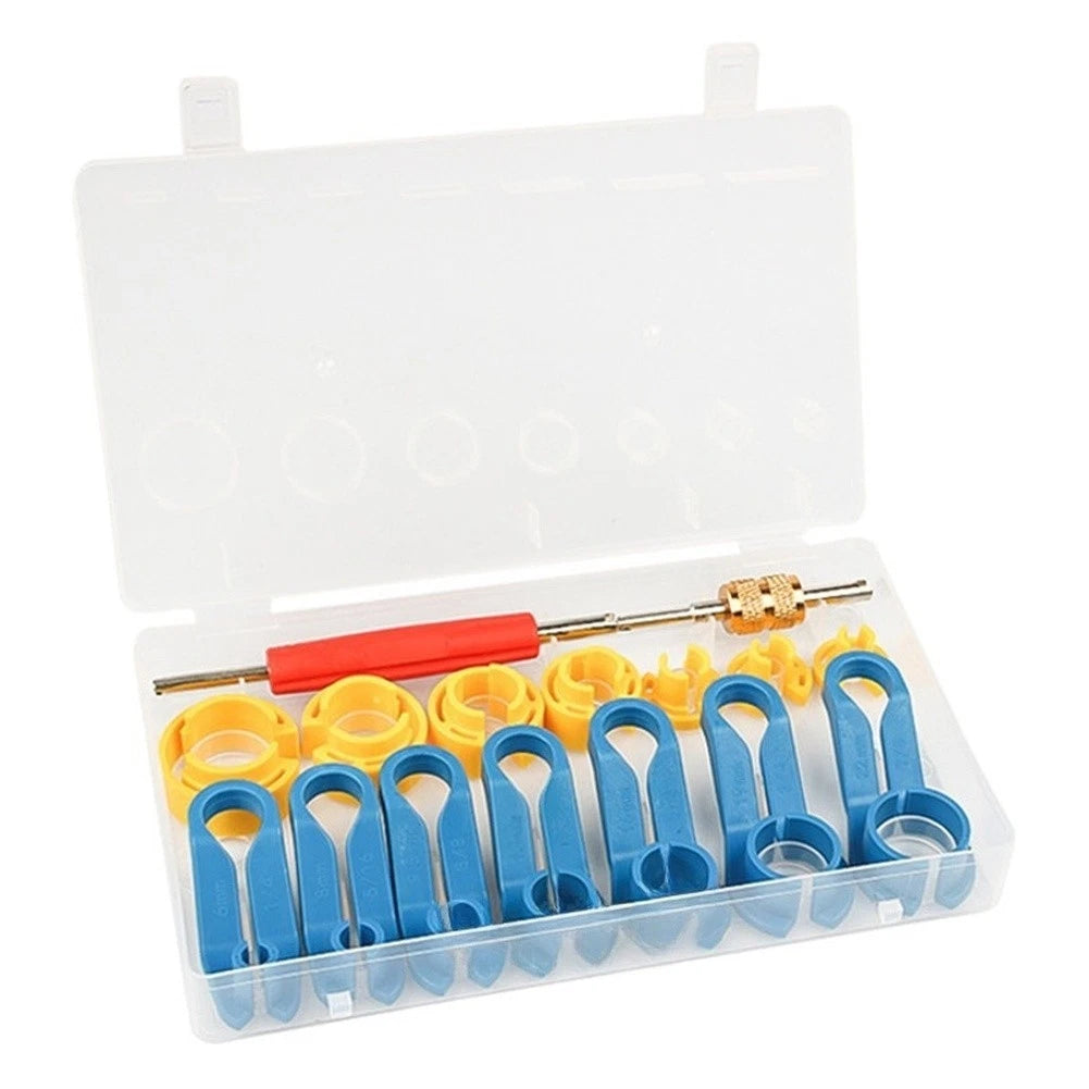 16 Piece AC Cooling Fuel Line Quick Connector Tool Kit for Automotive