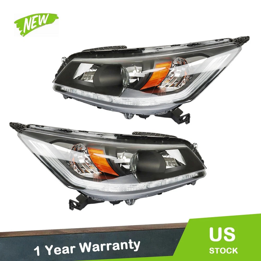 Headlight Assembly Halogen w/LED DRL Set for Honda Accord (2013–2015)