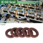Set of 5 Oil Seal Rotary Shaft Seal FKM Rubber 27x43x8mm