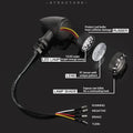 LED Turn Signal Indicator Lights for Motorcycle Red/Amber