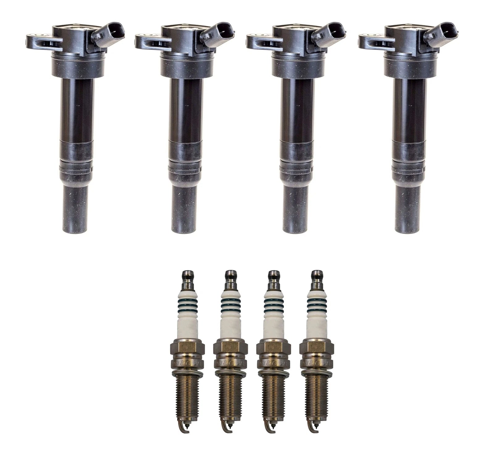 Set of 4 Ignition Coils & 4 Iridium Spark Plugs for Kia Hyundai L4