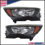 Black Headlights Lamps Pair for Ford Escape (2017–2019) Halogen