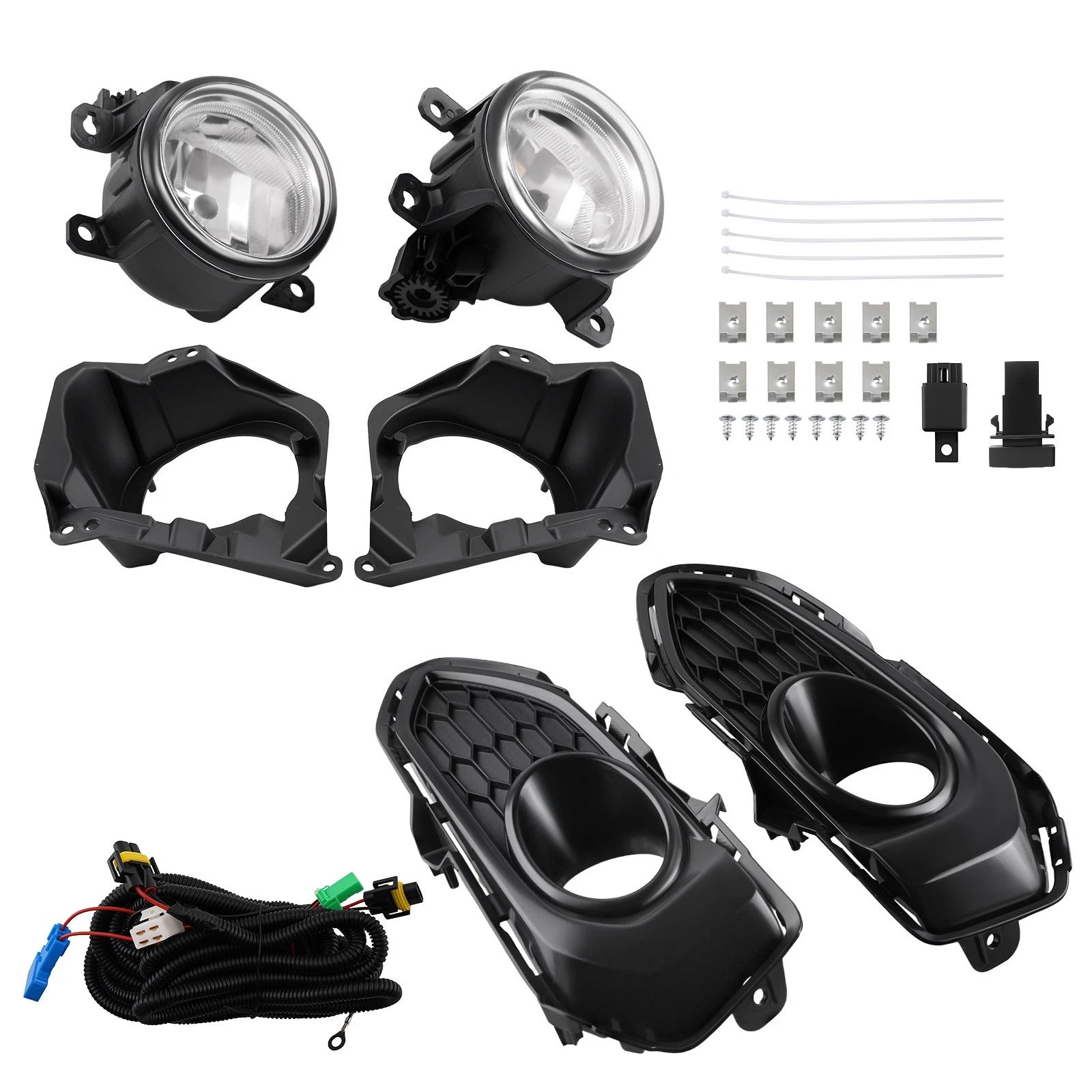 Pair Front Bumper Fog Lights for Honda Fit (2018–2020) W/Wiring Switch