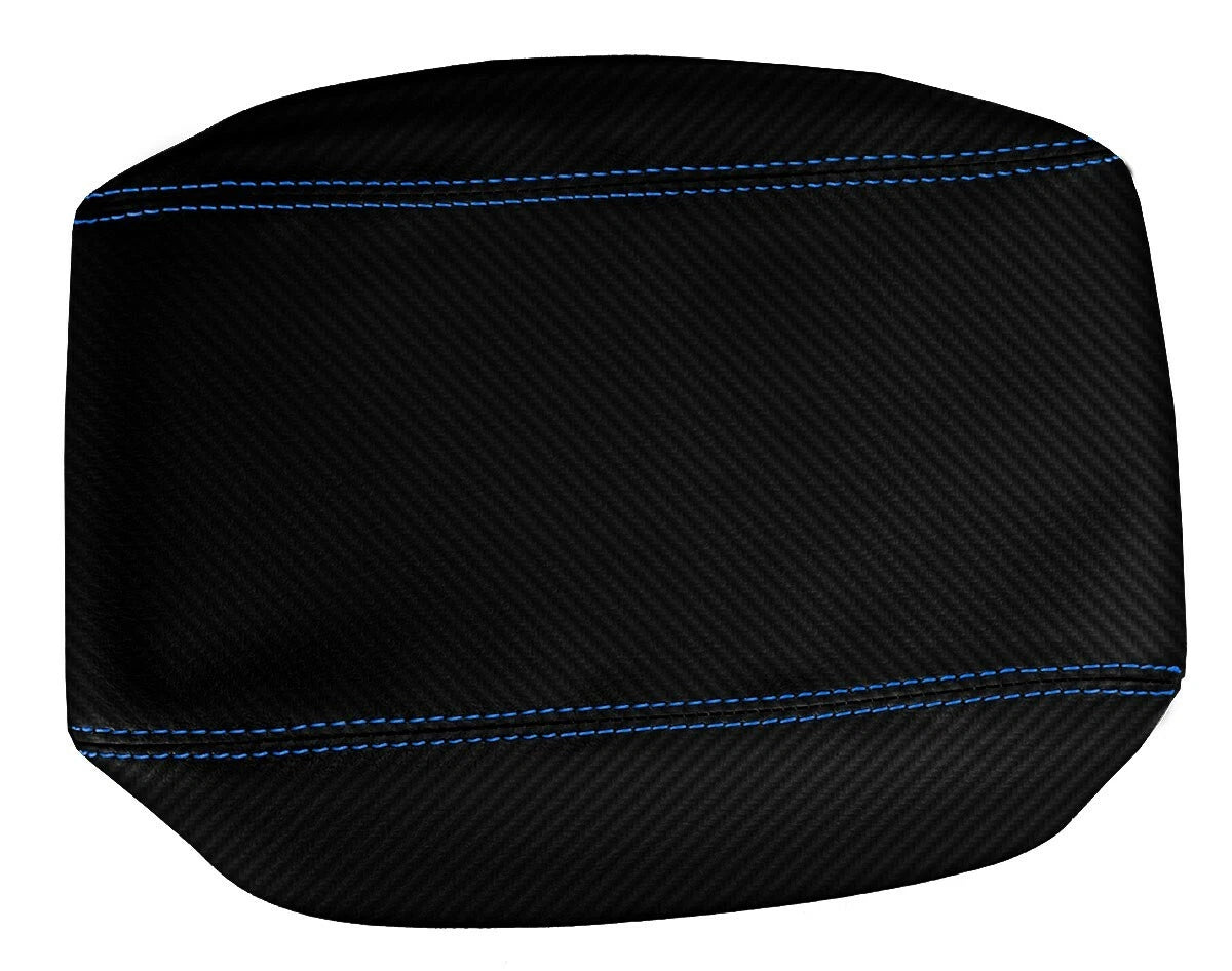 Carbon Fiber Console Lid Armrest Cover for Lexus SC300 (1992–2000) Blue Stitch