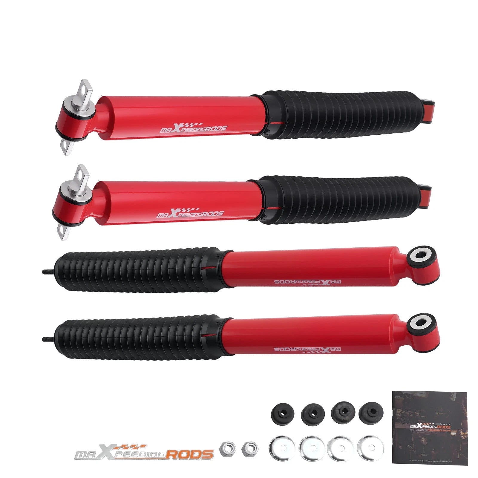 4X Monotube Lift Shock for Jeep Wrangler (2007–2018) Front Rear 1.5-3"