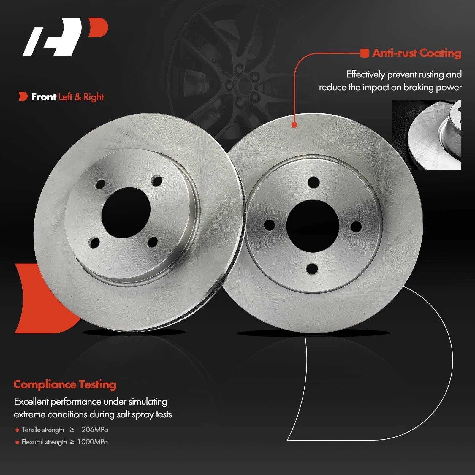 Set of 4 Disc Brake Rotors & Ceramic Pads for Nissan Versa (2012–2019)