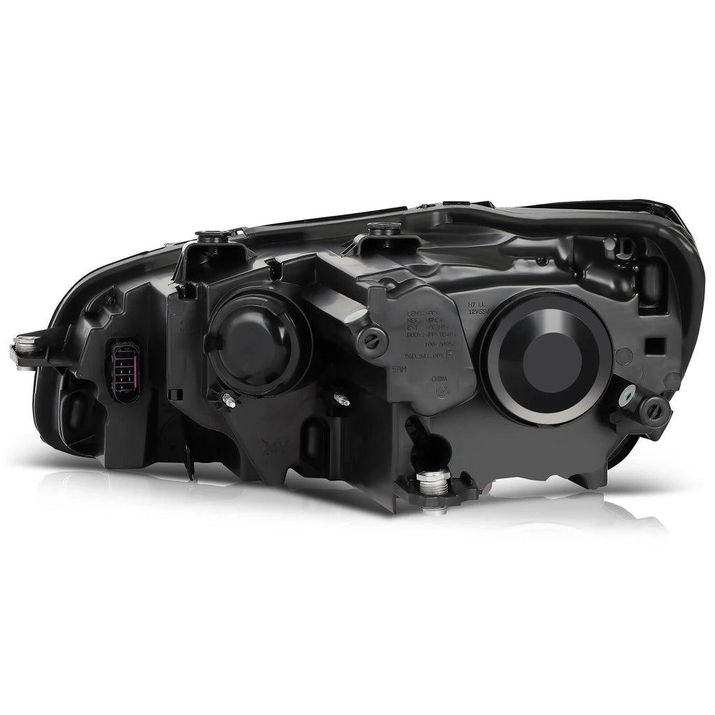 Set of 2 Black Housing Headlights for Volkswagen Passat (2012–2015)