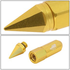 Set of 20 J2 7075 Forged Aluminum M12x1.5 Spiky Cap Lug Nuts w/Adapter Gold