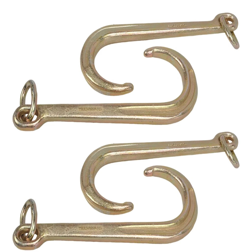 Set of 4 J Hook Grade G70 Tow Axle Straps 5400 LBS for Wrecker Rollback