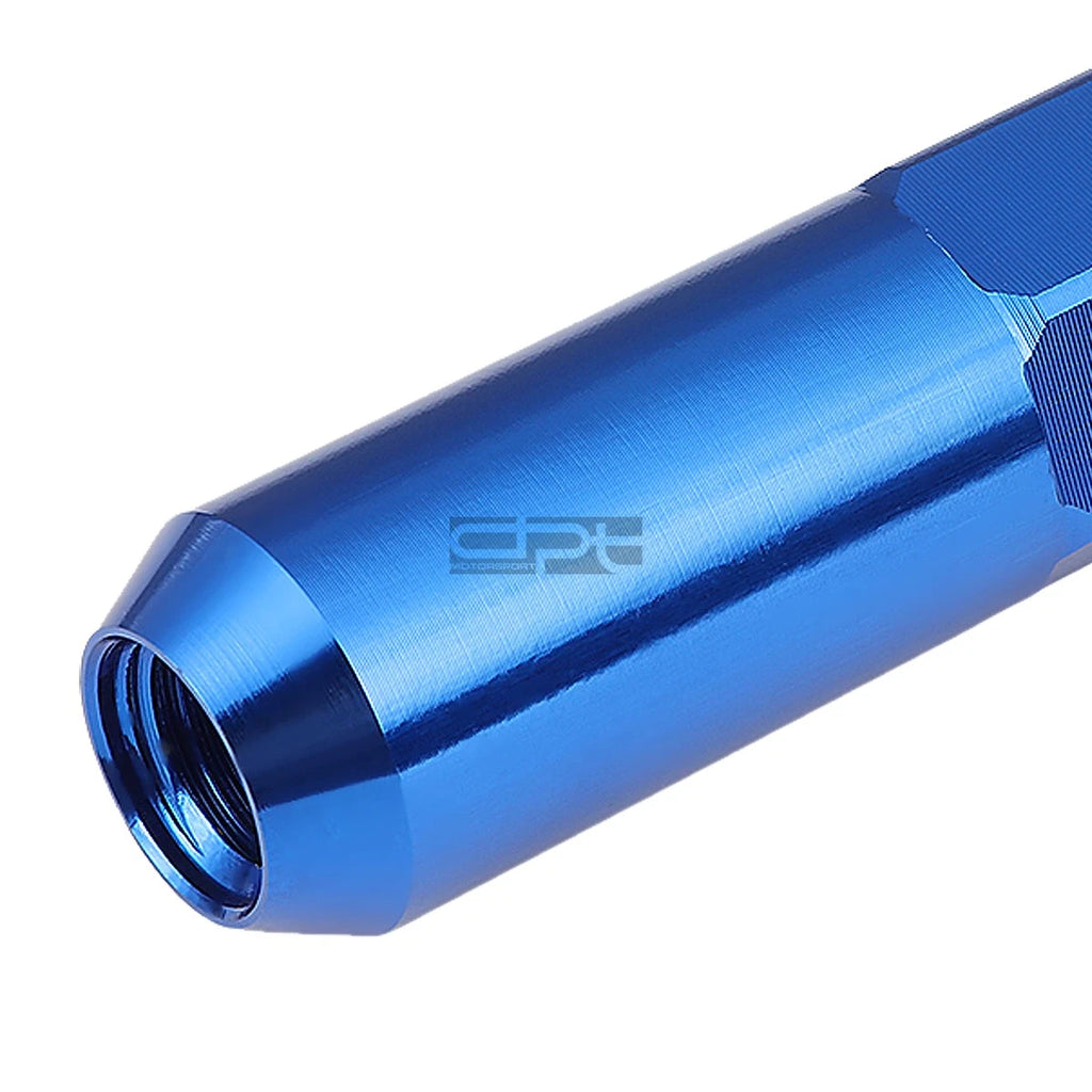 20 PCS M12X1.5 107MM Tall Blue Aluminum Spiked Cap Lug Nuts + Adapter