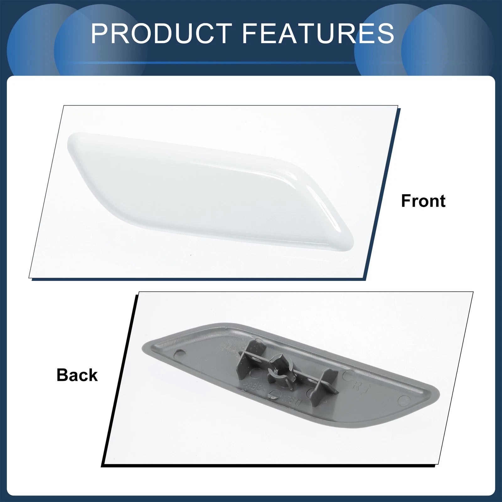 Front Right Washer Nozzle Cover Cap for Honda Accord VIII (2011–2013) White