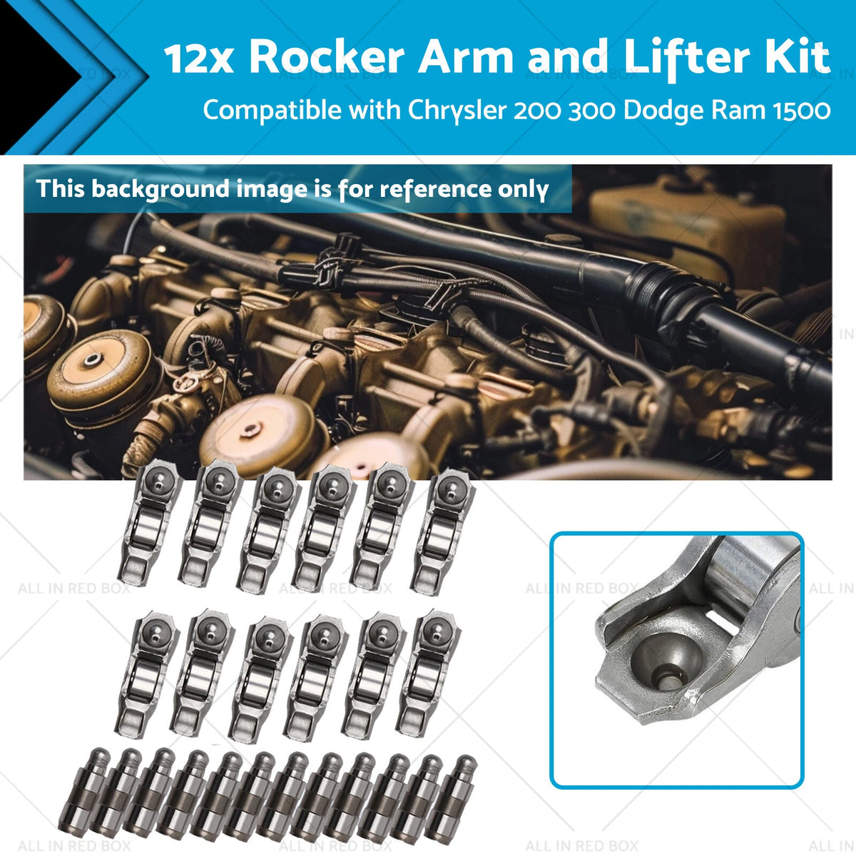 12x Rocker Arm and Lifter Kit for Dodge Ram 1500, Chrysler 200, 300 (2011–2020)