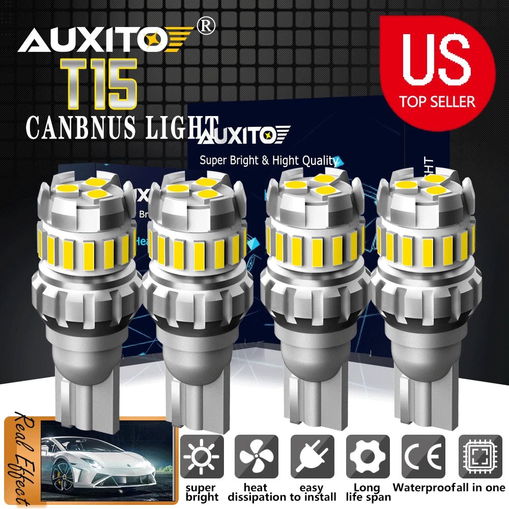 Set of 4 LED Bulbs for Car Backup Reverse Light (912 921 T15 W16W)