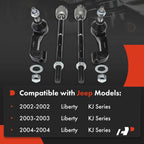 Set of 4 Steering Tie Rod Ends for Jeep Liberty (2002–2007)