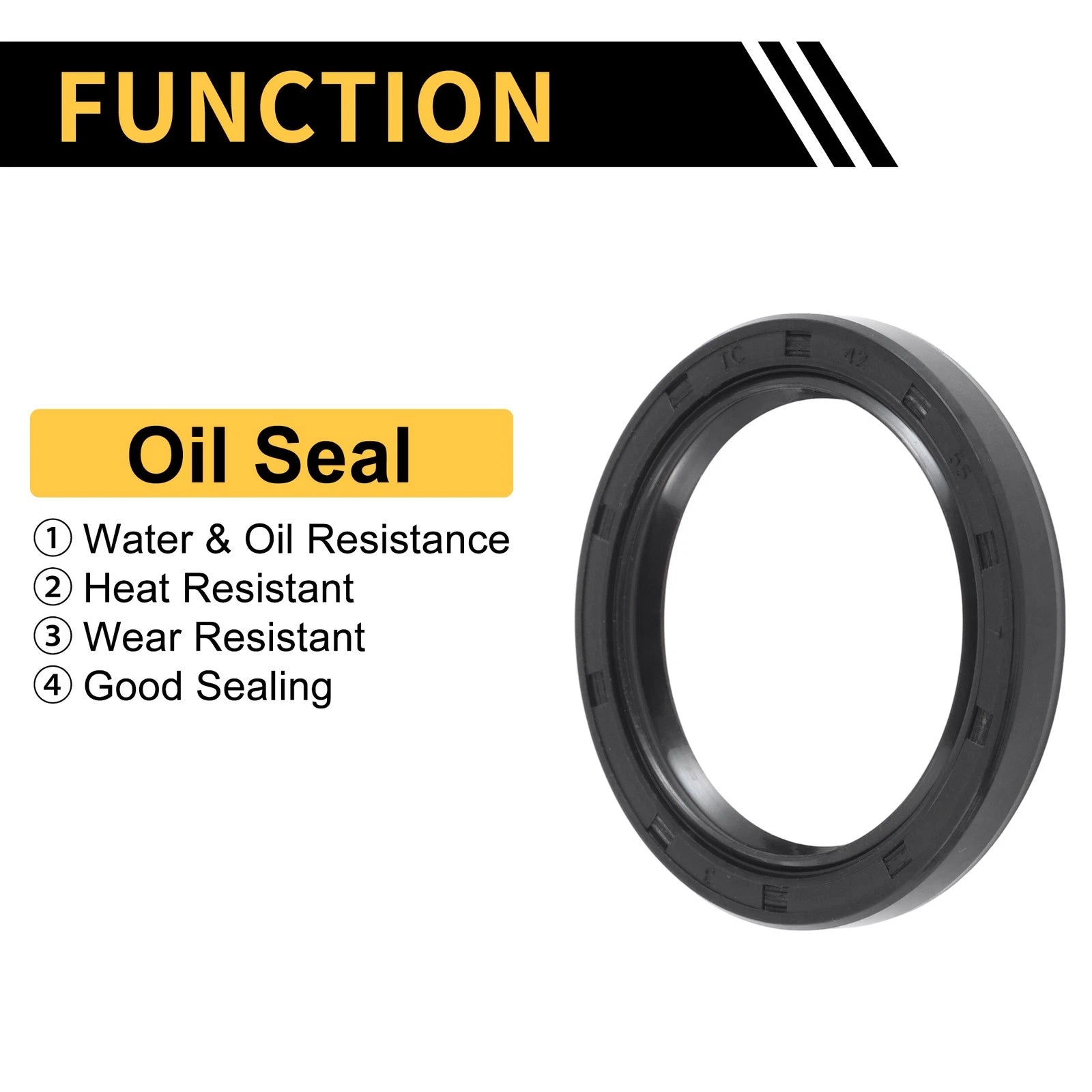 Set of 5 Oil Seal Ring 42x55x7mm NBR Rubber for Rotary Shaft