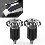 Motor Grey Dirt Bike 7/8'' CNC Handlebar Grips & End Cap Plugs
