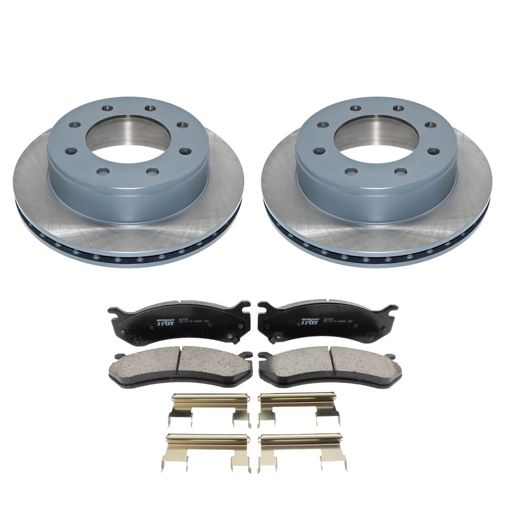 Set of 2 Rear Rotors & TRW Pro Ceramic Disc Brake Pads for Silverado Sierra 2500 (2014–2019)