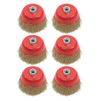 Set of 6 Wire Cup Brushes 4" for Grinders with 5/8" Arbor