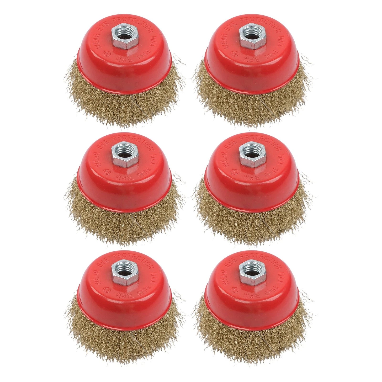 Set of 6 Wire Cup Brushes 4" for Grinders with 5/8" Arbor