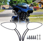 BLACK Rearview Mirrors with Skull Head for Harley-Davidson Fatboy (1990-2023)