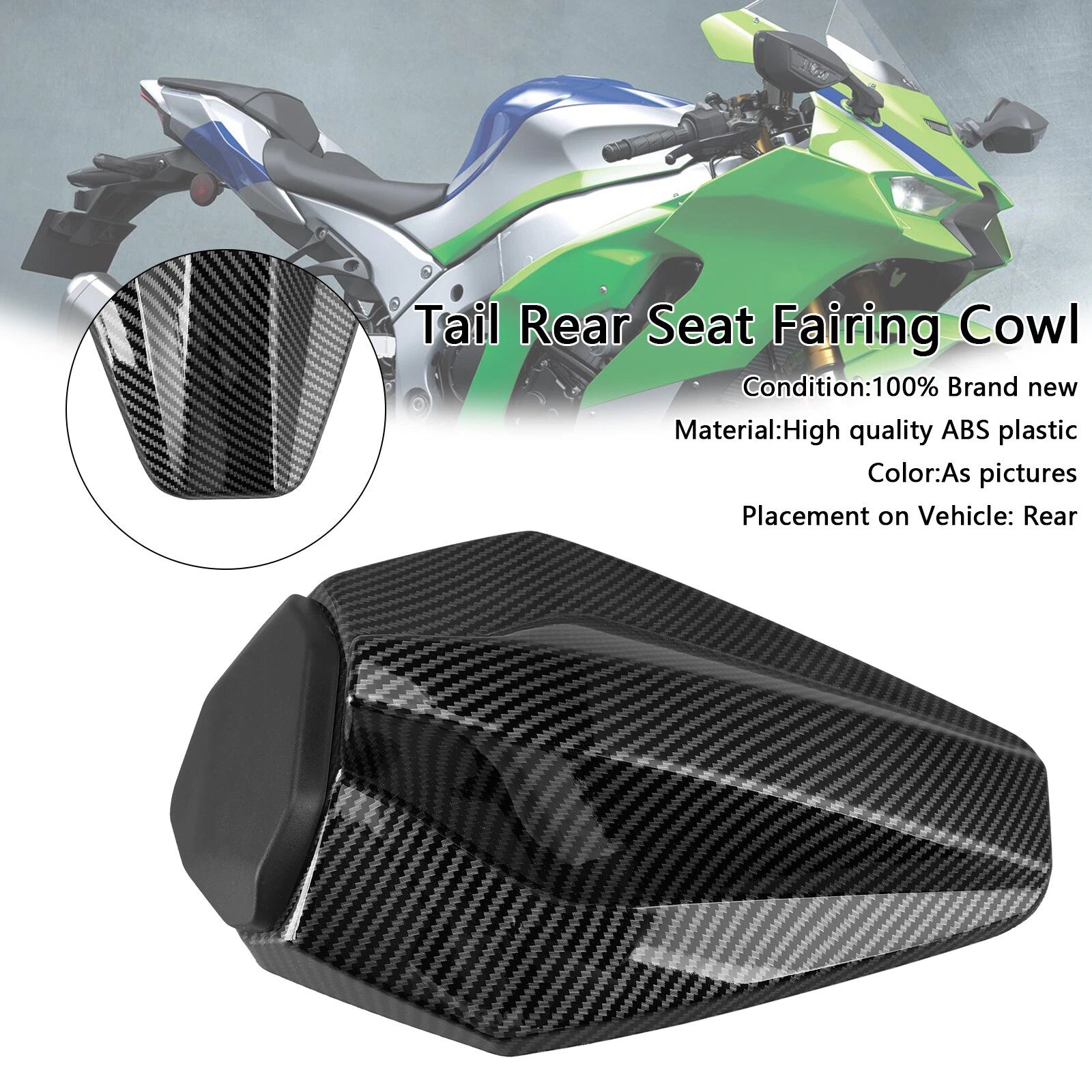 Racing Tail Rear Seat Fairing Cowl for Kawasaki ZX10R (2016–2025) Carbon