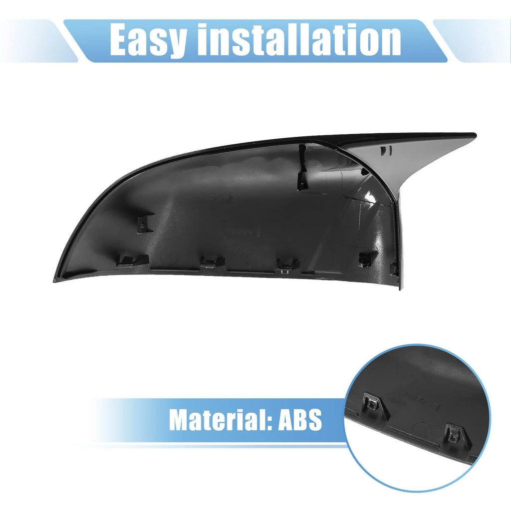 Pair Rear View Mirror Cover Gloss Black for BMW X5 X4 X7 (2019–2021)