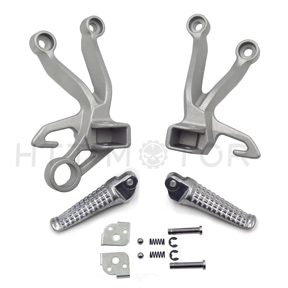 Foot Rest Pegs Brackets for Suzuki GSX-R 1000 (2003–2004) Rear Matte Silver