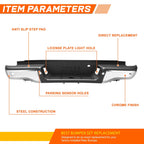 Rear Bumper Assembly for Ford Ranger (2019–2023) - Primered Black, Parking Sensor Holes