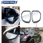 Carbon Fiber Pattern Mirror Rear View Bezel Trims for Honda Civic Type R (2016–2019)