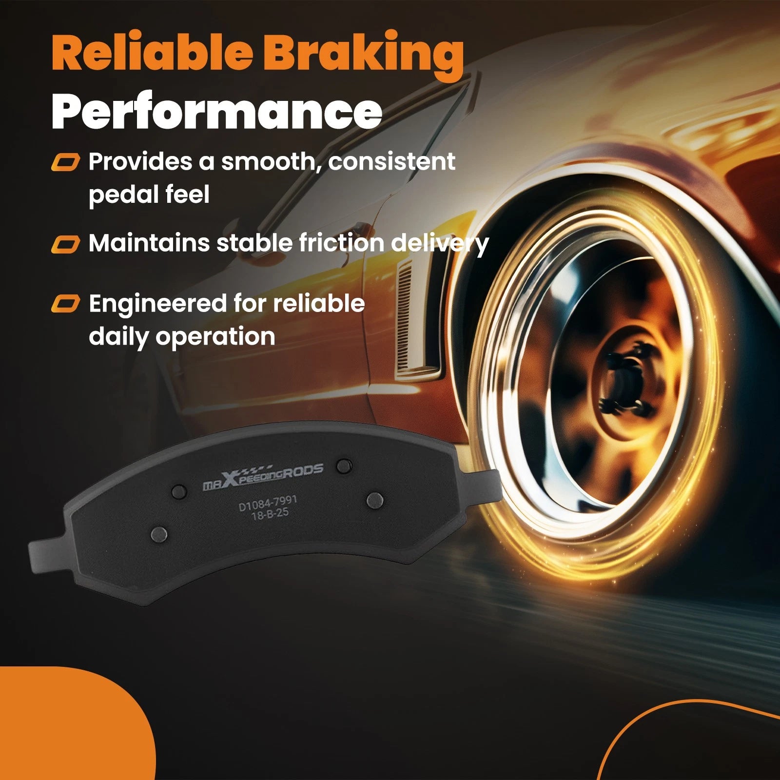 Set of 4 Front & Rear Ceramic Brake Pads for Chrysler Aspen/Dodge Durango (2007–2009) P-1084