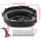 Black Clutch Cover with Green LED for Kawasaki ZX14R ZZR1400 (2006–2014)