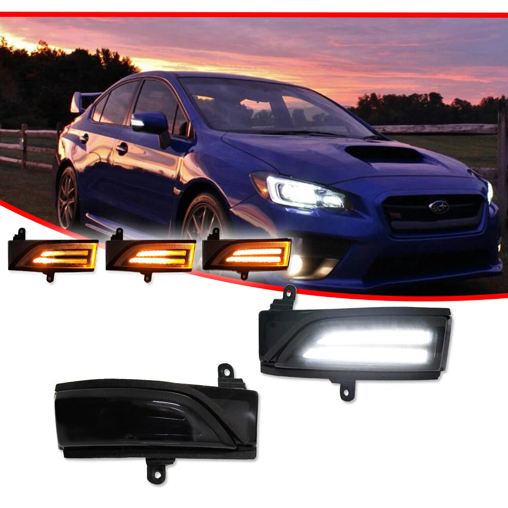 Smoked Switchback Sequential LED Side Mirror Turn Signal Lights for Subaru