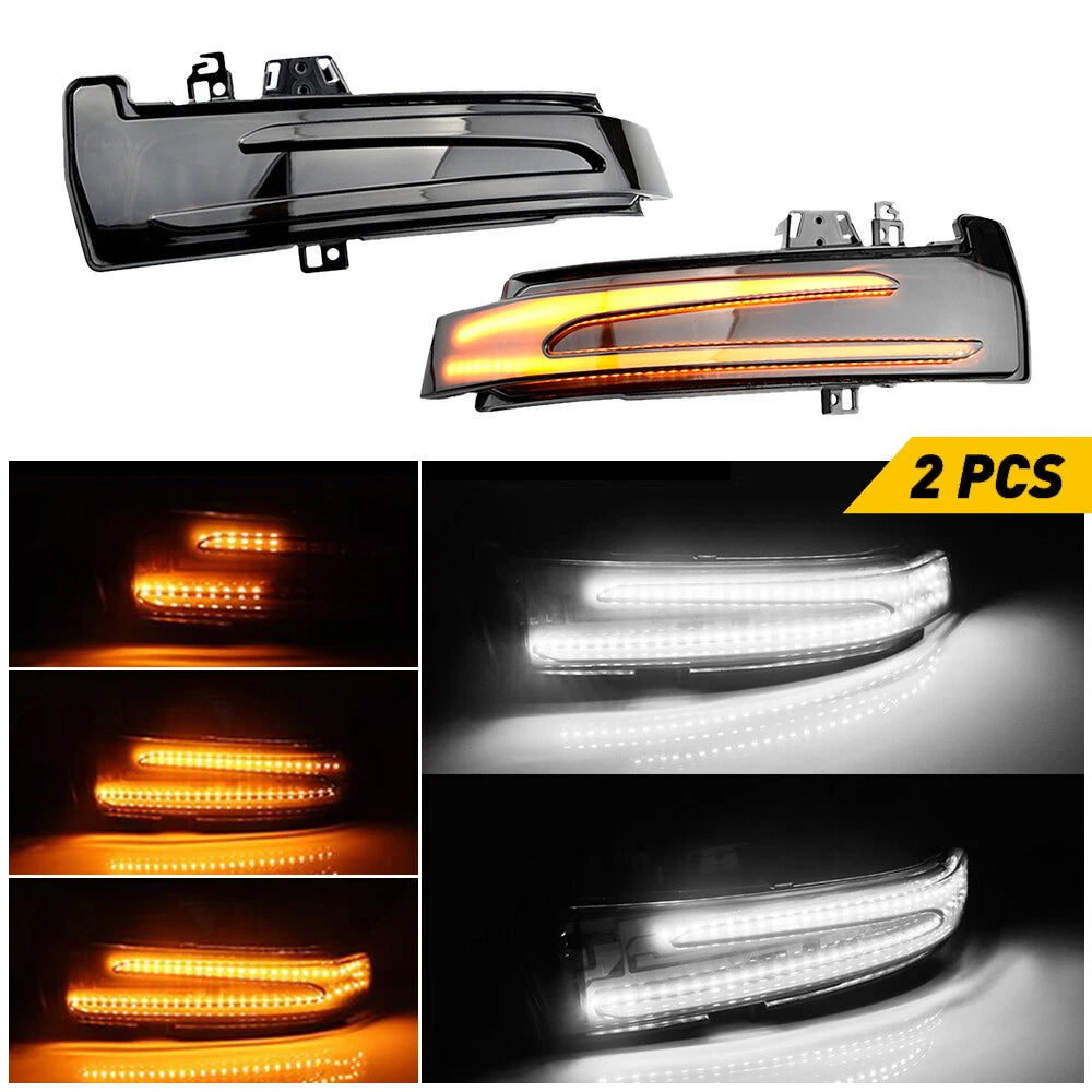 Switchback Side Mirror Light w/Sequential Turn Signal for Benz W204 W212 W221
