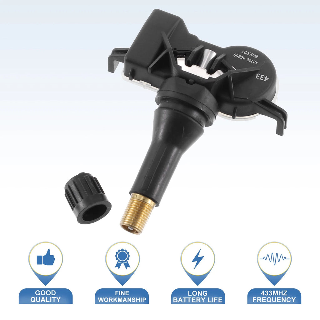 Set of 4 Tire Pressure Monitoring System Sensors 407004CB0B for Nissan 