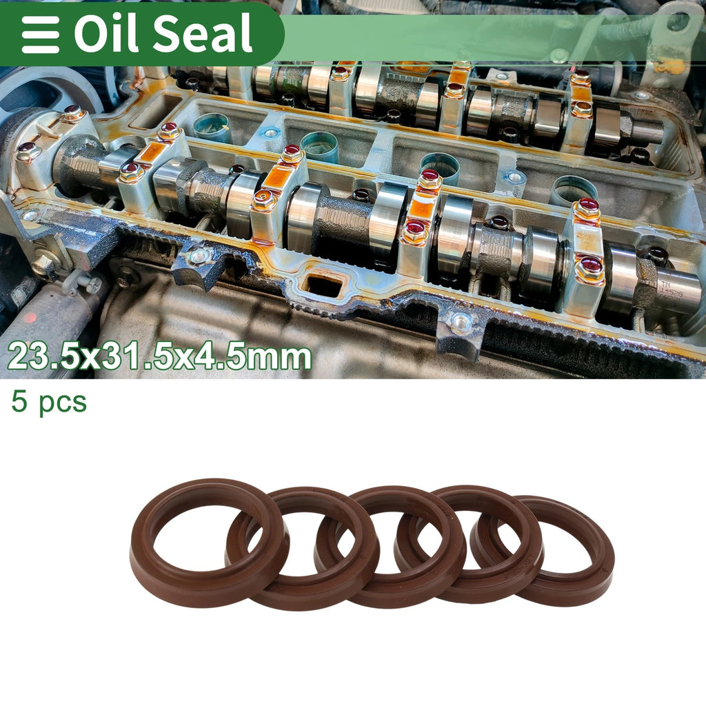 Set of 5 Oil Seal Rotary Shaft Seal FKM Rubber 23.5x31.5x4.5mm