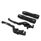 Black Extendable Brake Clutch Levers Grip Set for Yamaha TMAX 500 530