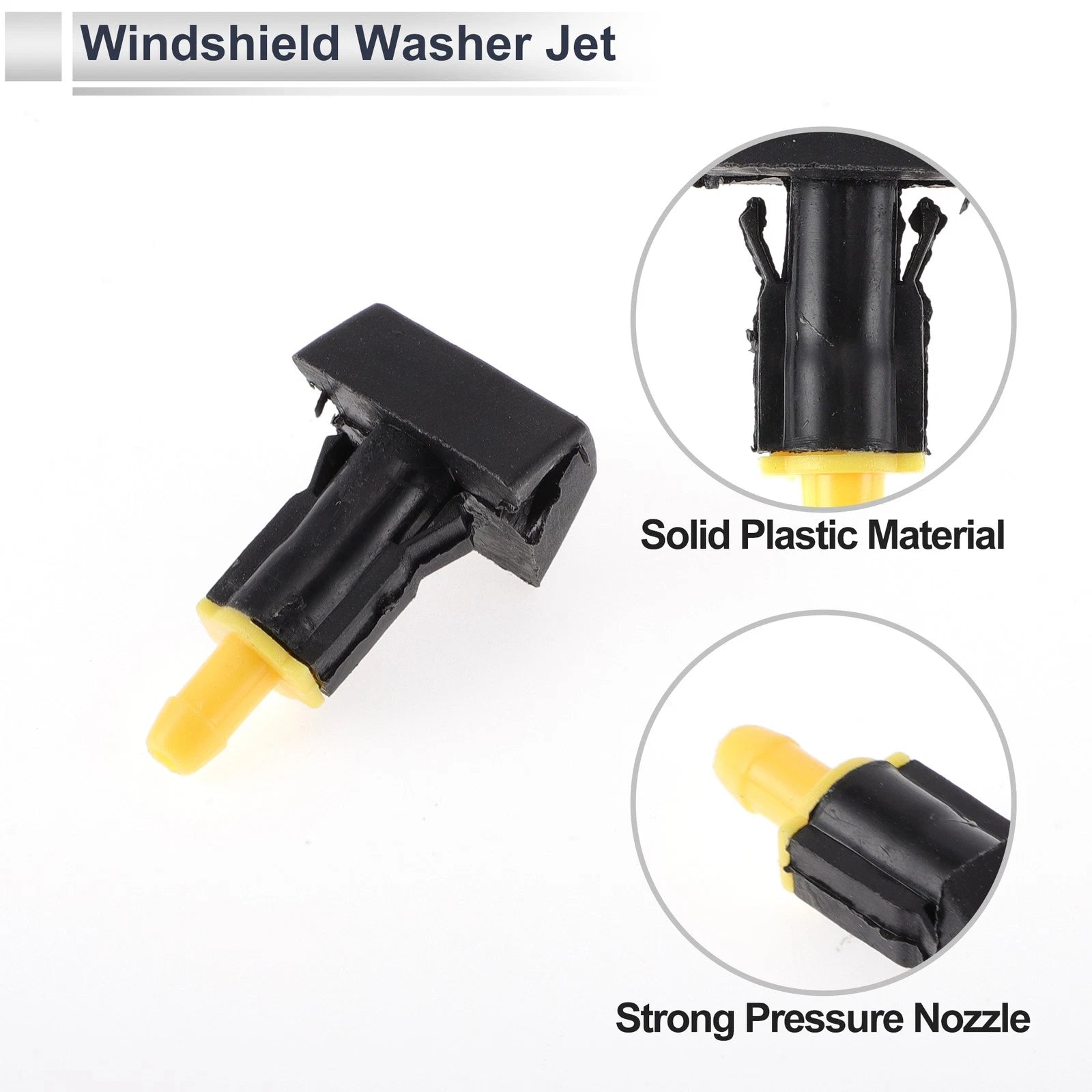 Set of 6 Windshield Washer Nozzles w/ Hose Connector for Nissan
