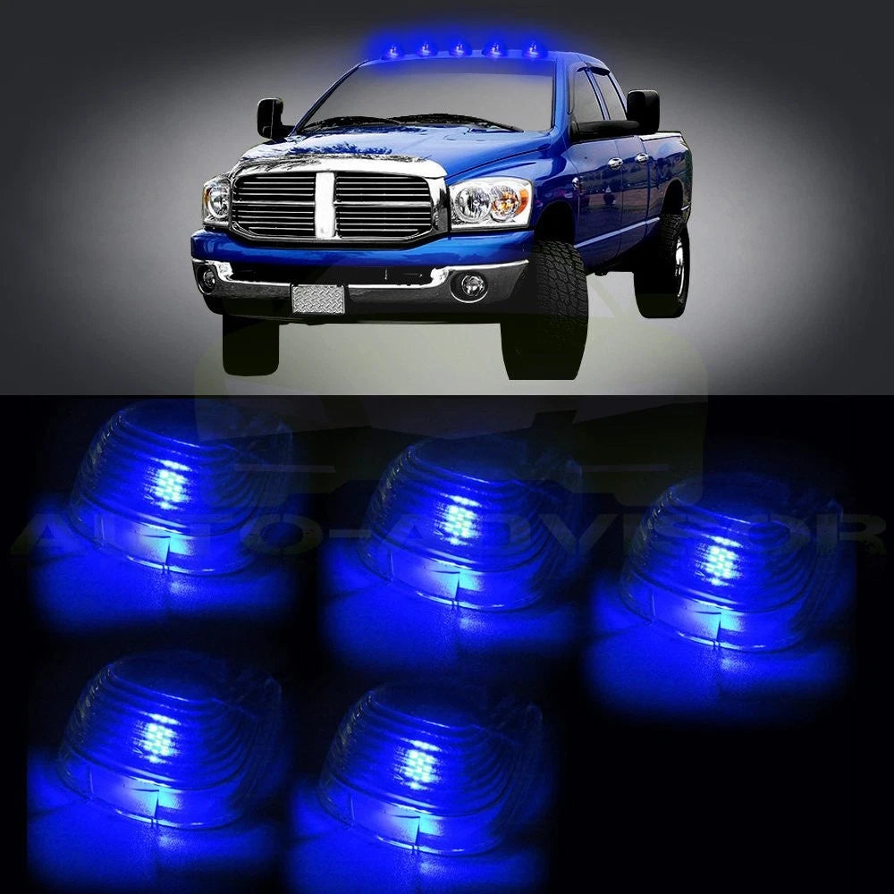 5X Clear Lens Roof Top Clearance Lamp Cover & 5X LED Light for Ford F-150