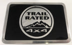Tow Hitch Cover for Jeep Trail Rated Billet Aluminum Black Emblem (2015–2020)