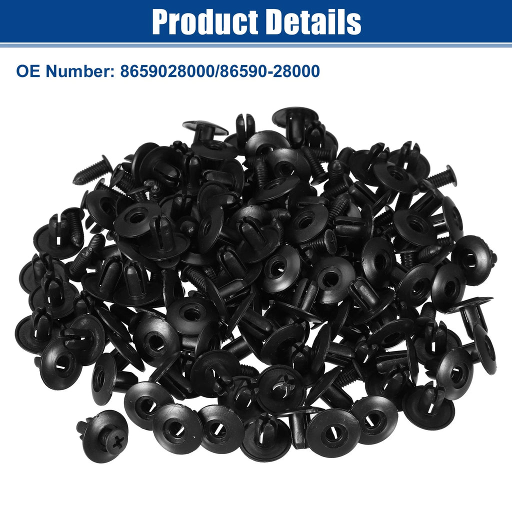 100pcs Bumper Cover Retainer Clip Fasteners for Hyundai Sonata (2011–2019) No. 8659028000