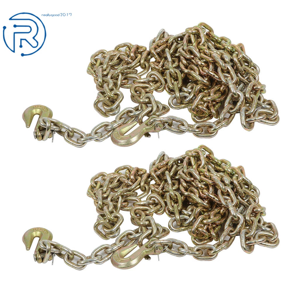 Set of 2 Tow Chains for Flatbed Truck Trailer (3/8" x 20')