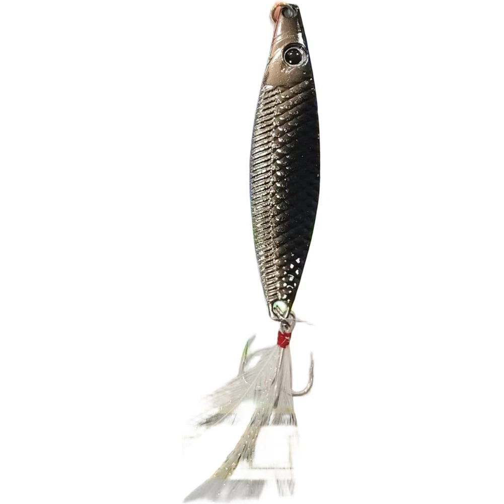 S Shaped Spoon Bait with Treble Hook for Saltwater & Freshwater Fishing
