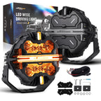 7" LED Driving Light Bar 332W Spot Beam RGB DRL 6000K 12V