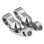 1 1/4" Chrome Short Angled Adjustable Highway Foot Peg Mount Kit for Harley