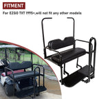 Rear Flip Seat Kit for EZGO TXT (1995–Present) with Grab Bar Roof Support