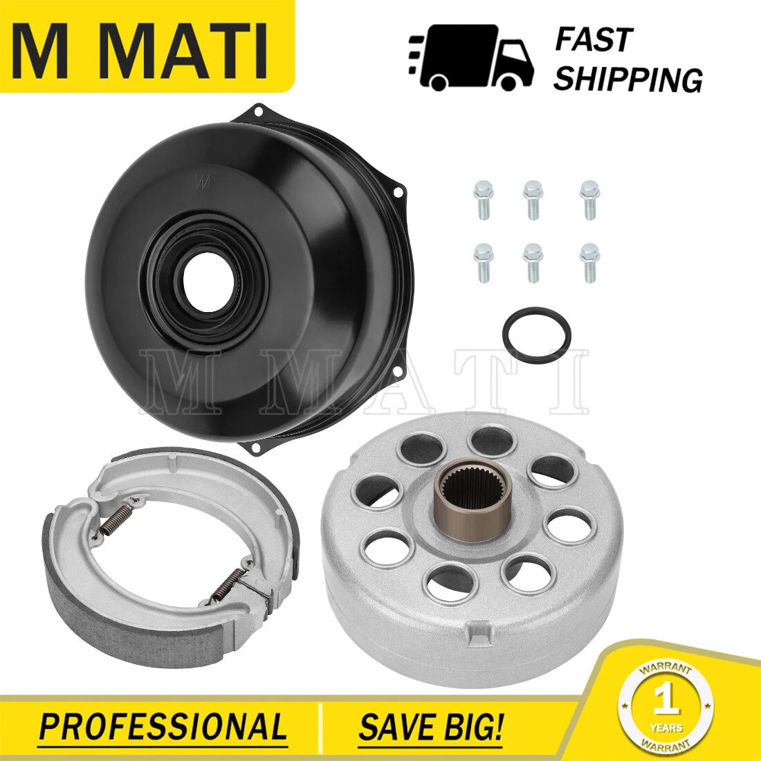 Rear Brake Drum Cover w/Shoes Kit for Honda TRX300 FourTrax 300 (1988–2000)