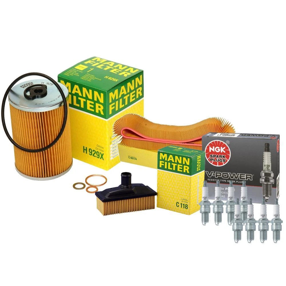 Ignition Tune Up Kit with Mann Filters & NGK Spark Plugs for Mercedes W126 (1986–1991)